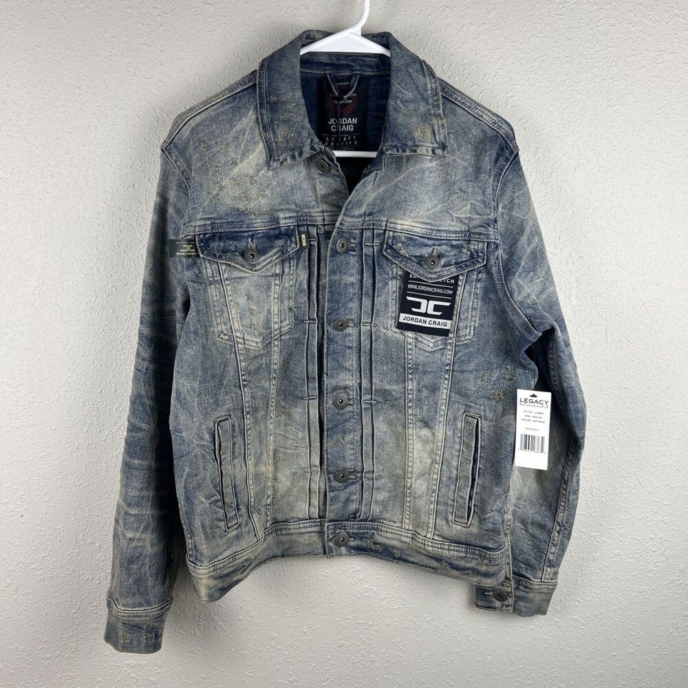 Jordan Craig Men’s Legacy Edition Meadowlands Denim Trucker Jacket, Antique M